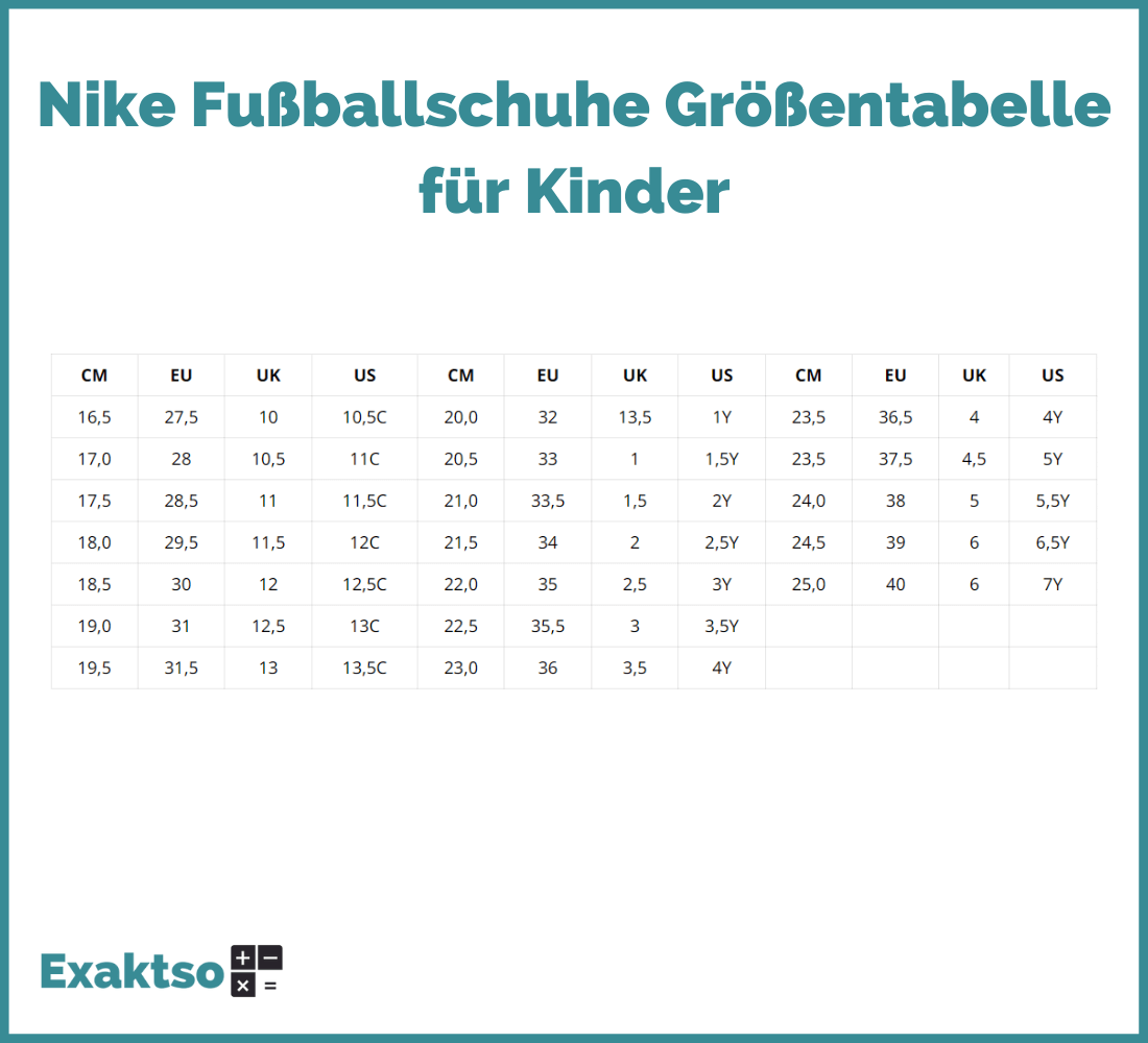 Nike-Fussballschuhe-Groessentabelle-fuer-Kinder-Exaktso.de_