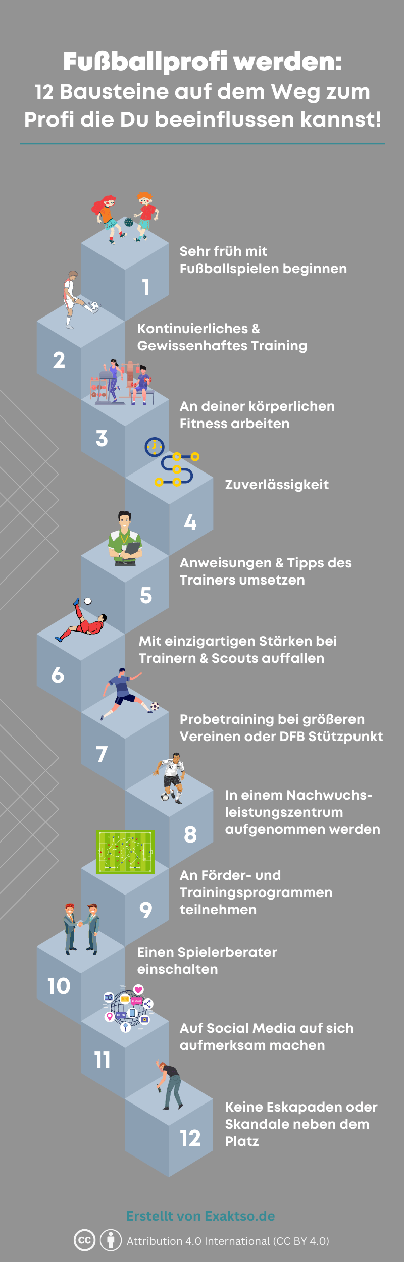 Fußballprofi werden Tipps - Infografik - Exaktso.de