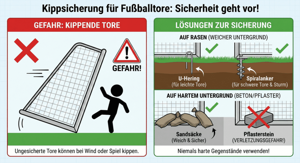 Kippsicherung Fußballtore Infografik exaktso.de